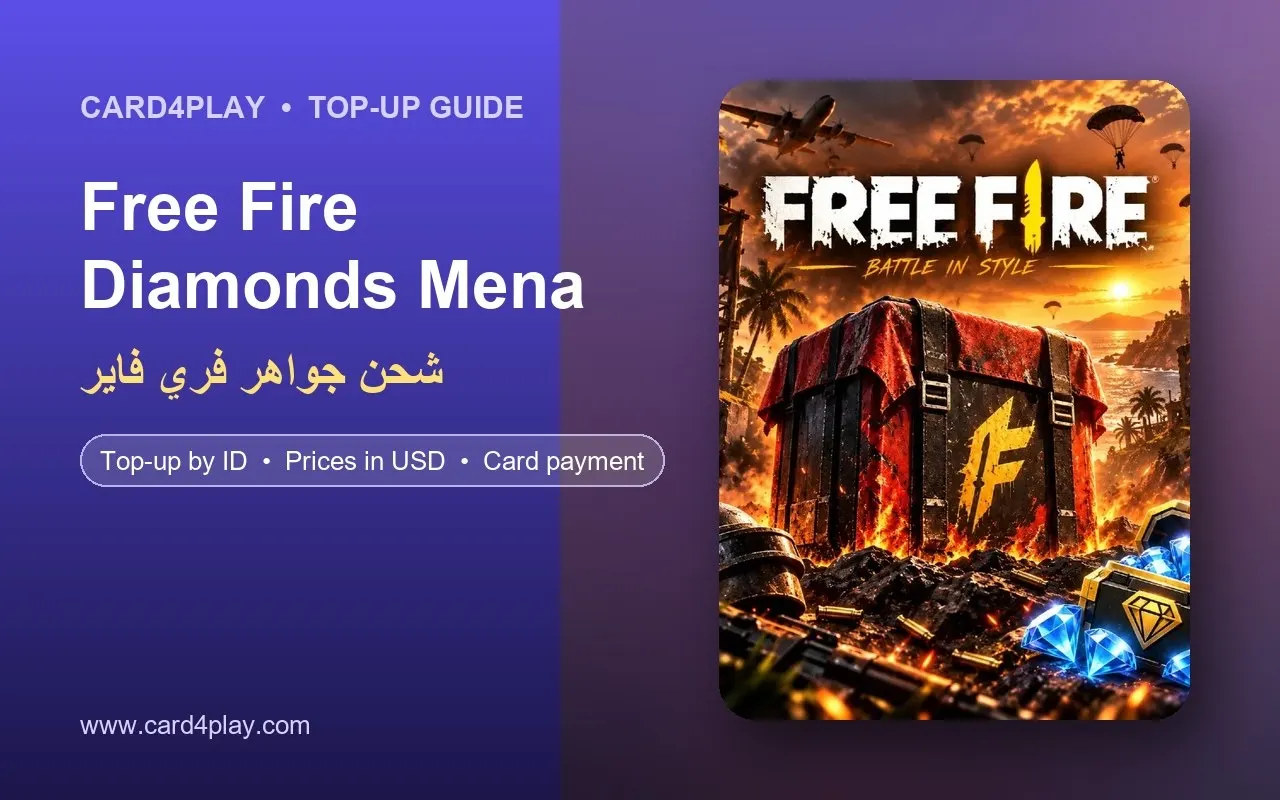 Buy Free Fire Diamonds with Credit Card (MENA Region): Prices and Top Up by Player ID