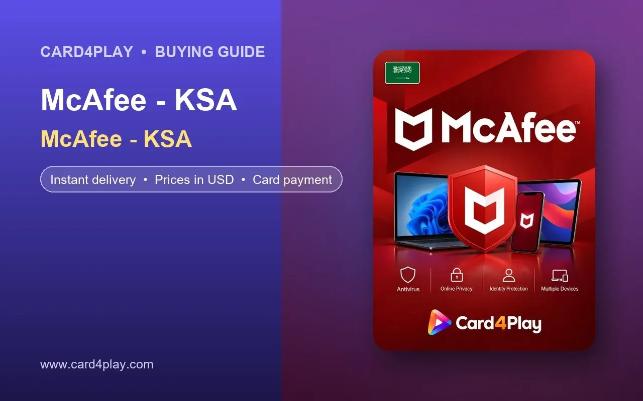 McAfee Total Protection KSA: 1-Year License for 1 or 5 Devices